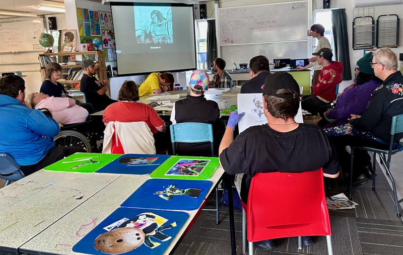 White Room artists listen to Jack McConnell describe animation 
